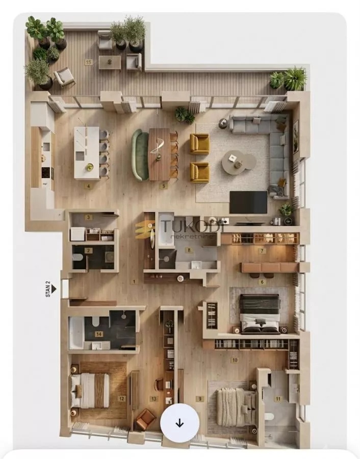LUKSUZAN STAN NA DEDINJU | 217 m² | TERRA REZIDENCIJA - slika 12